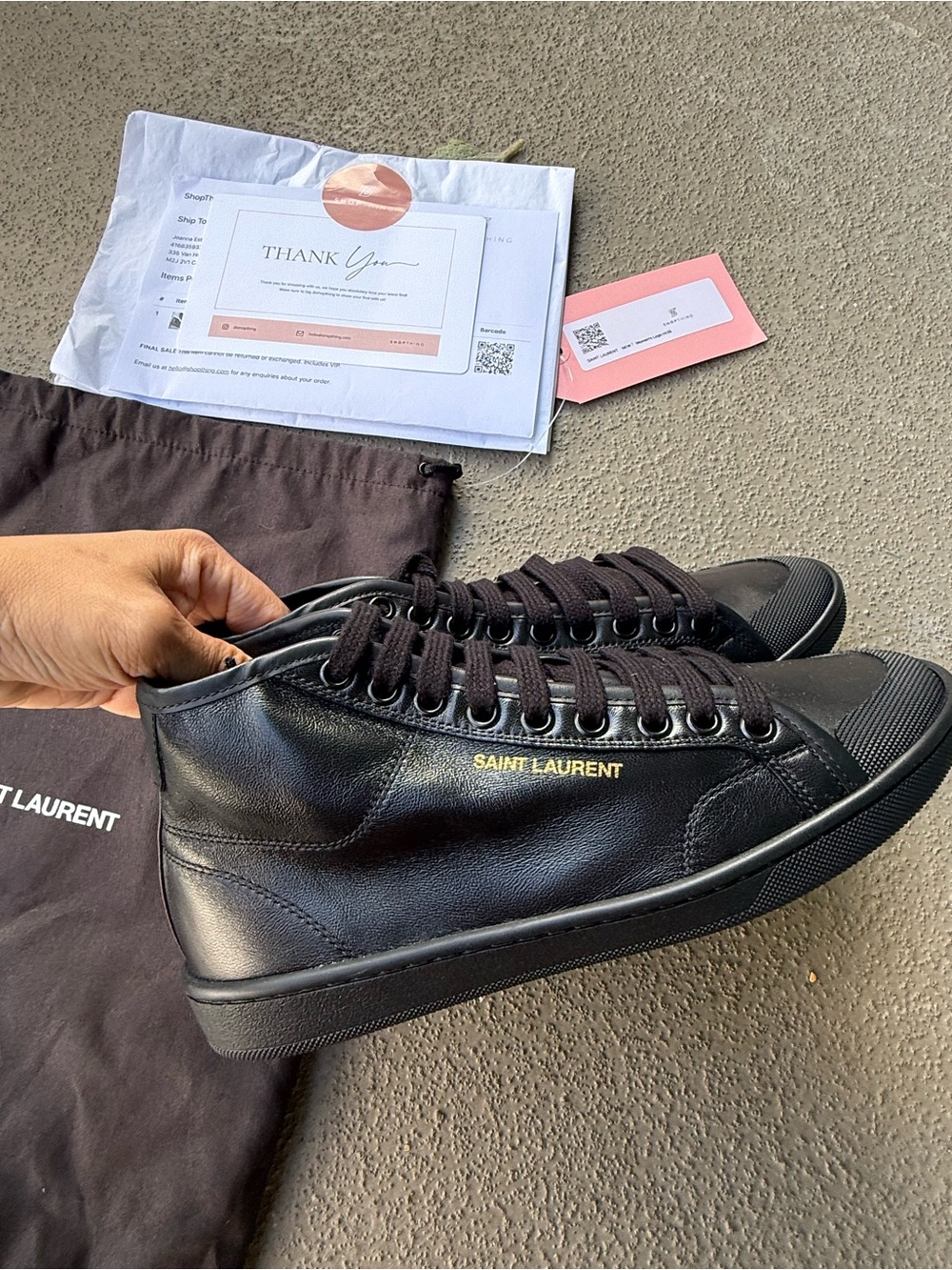 New Saint Laurent Black Leather High-Top Sneakers Court Classic SL/39 YSL Women